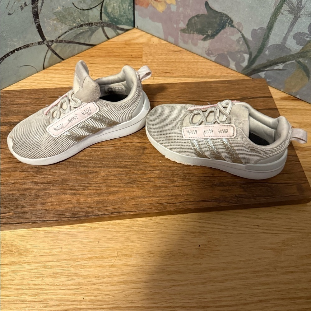 Adidas Kids Racer TR21 Slip On Sneakers Pink Gray size 9.5 toddler